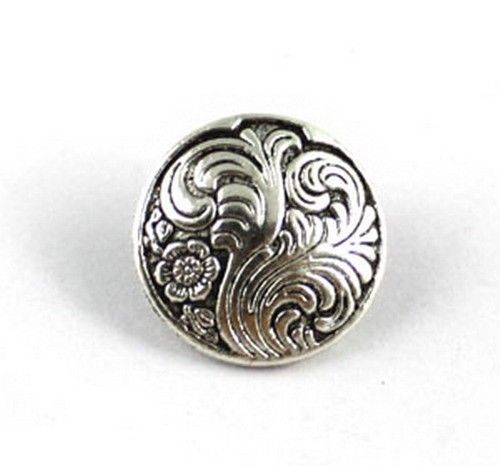 C-377 Silver Western Metal Button